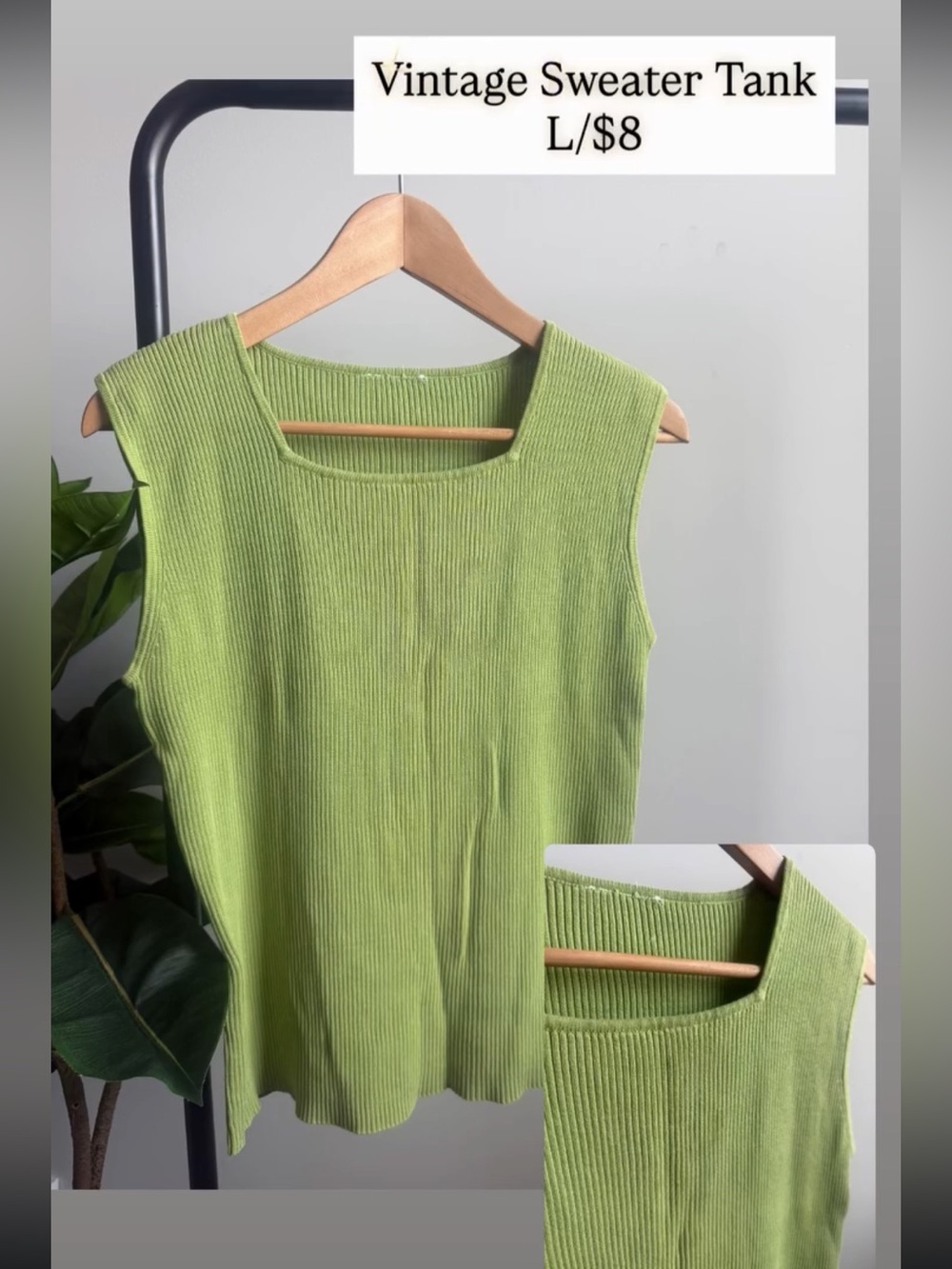 Sleeveless Ribbed Tank Top - Lime Green
